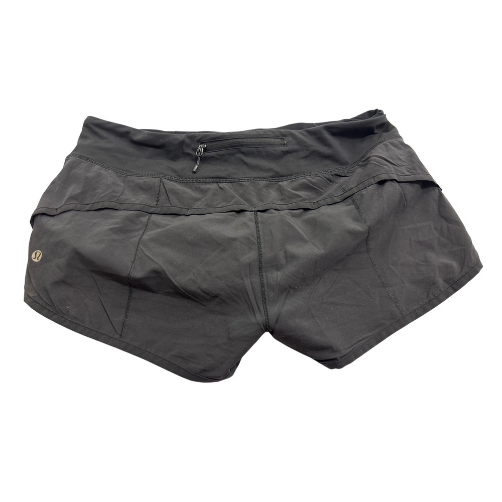 Lululemon Speed Up Low Rise Lined Short 2.5 Black Running Shorts-size 6